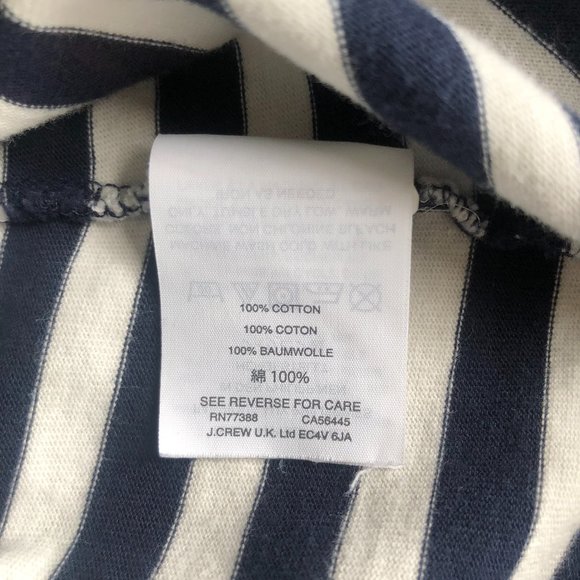 J. Crew Ruffle Bell Sleeve Navy and White Striped Tee - Picture 5 of 5
